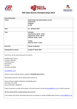 DSE Open Boccia Championships 2014
