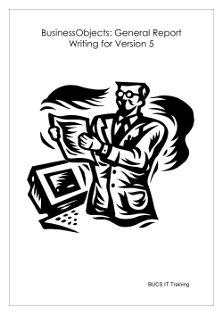 BusinessObjects: General Report Writing for Version 5