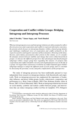 Cooperation and Conflict within Groups