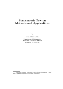 Semismooth Newton Methods and Applications1
