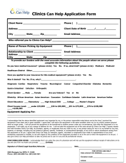 Application Form - Clinics Can Help