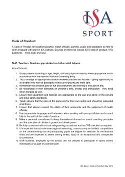 ISA Code of Conduct for Sport