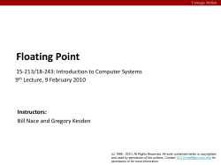 Introduction to Computer Systems 15-213/18