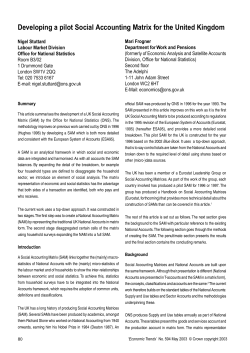 Developing a pilot Social Accounting Matrix for UK