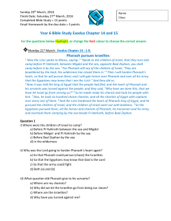 20160320 - Year 6 Exodus Chapter 14 and 15