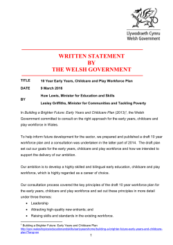 10 Year Early Years, Childcare and Play Workforce Plan