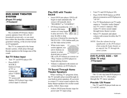 DVD HOME THEATER SYSTEM (Front TV only)