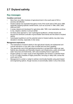 Timing of salinity - Department of Agriculture and Food