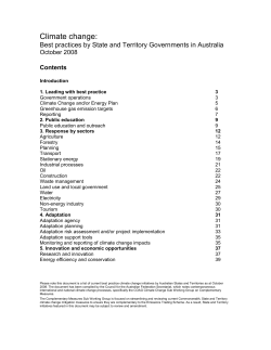 Climate change - Council for the Australian Federation
