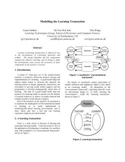 Modelling the Learning Transaction - ePrints Soton