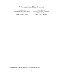 A generalization of Sauer`s Lemma