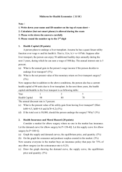Midterm for Health Economics（11/18） Note： 1. Write down your