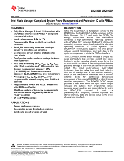 LM25066I/LM25066A Intel Node Mgr Compliant Sys Pwr Mgmt and