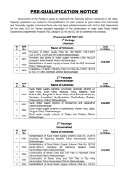PRE-QUALIFICATION NOTICE