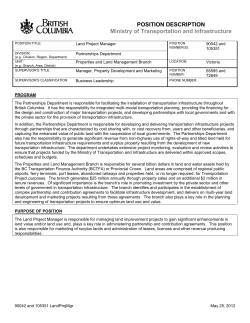 POSITION DESCRIPTION Ministry of Transportation and