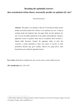 does neoclassical urban theory necessarily predict an optimal city