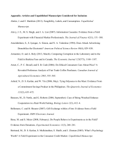 Appendix: Articles and Unpublished Manuscripts Considered for