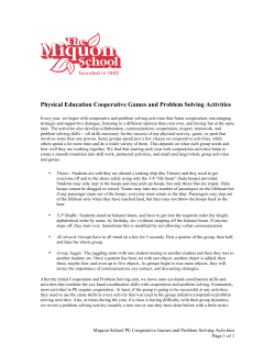 Cooperative Games and Problem Solving Activities