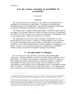 Can the various meanings of probability be