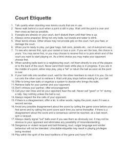 Court Etiquette - Glen Cairn Tennis Club
