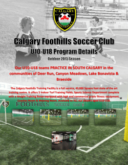 Our U10-U18 teams PRACTICE IN SOUTH CALGARY in the