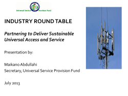 Presentation at Industry Round Table