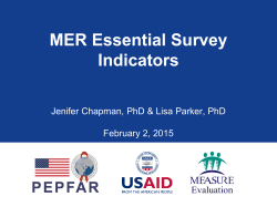 MER Essential Survey Indicators