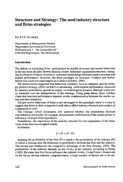 Structure and Strategy: The seed industry structure and firms strategies