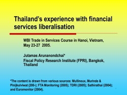 Thailand`s experience with financial services liberalisation