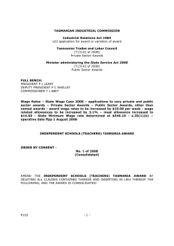 Independent Schools (Teachers) - Tasmanian Industrial Commission