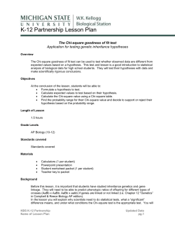 The Chi-square goodness of fit test