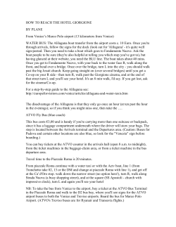 HOW TO REACH THE HOTEL GIORGIONE