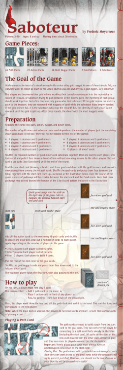 Game Pieces: The Goal of the Game Preparation