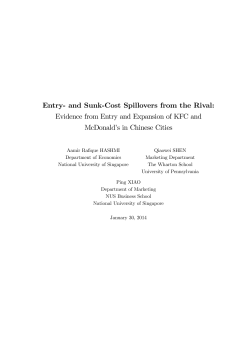 Entry- and Sunk-Cost Spillovers from the Rival: Evidence from Entry