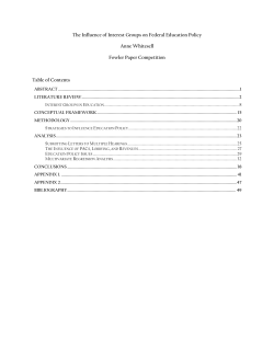 The Influence of Interest Groups on Federal