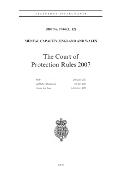 The Court of Protection Rules 2007