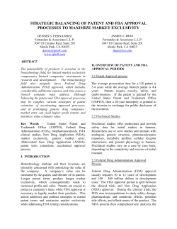 Strategic Balancing Of patent And Fda Approval processes