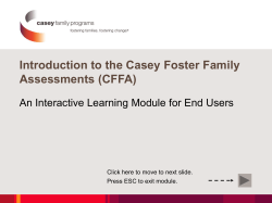 Introduction to the Casey Foster Family Assessments (CFFA)