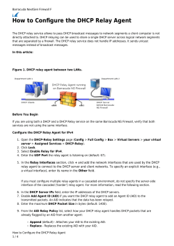 How to Configure the DHCP Relay Agent