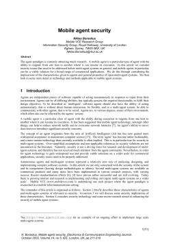 Mobile agent security - isrc.rhul.ac.uk