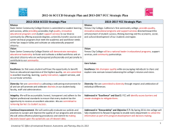 2012-16 SCCCD Strategic Plan and 2013