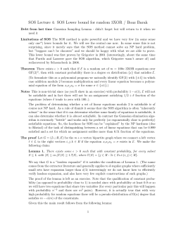 SOS Lecture 4: SOS Lower bound for random 3XOR / Boaz Barak