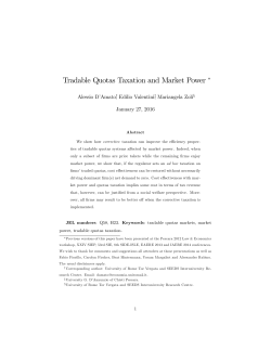 Tradable Quotas Taxation and Market Power !