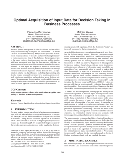 Optimal Acquisition of Input Data for Decision Taking in