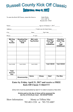 Enter by Friday April 21, 2017 and receive a FREE Kick Off Classic T