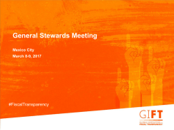 General Stewards Meeting. - Global Initiative for Fiscal Transparency