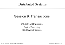 Distributed Systems - City, University of London