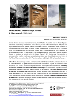 RAFAEL MONEO. Theory through practice. Archive materials (1961