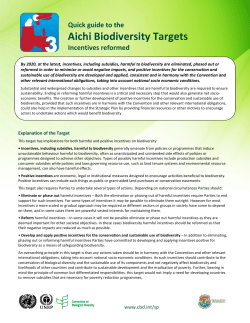 Aichi Biodiversity Targets - Convention on Biological Diversity (CBD)