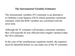 The Instrumental Variables Estimator